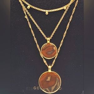 14kt. Gold Dipped 3 Std Disc. Layering Necklace NWT